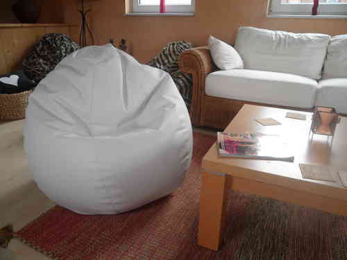 Sitzsack "von Lux" Lederoptik weiß staubfreie Füllung , schadstoffpeprüfte Materialien