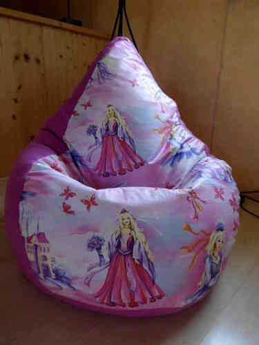 Sitzsack " von Lux " Barbie Prinzessin / Lederoptik pink