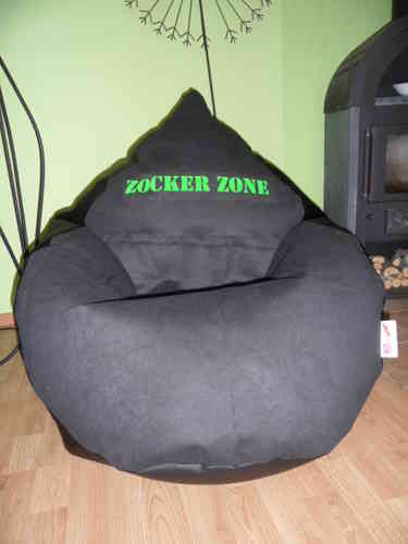 Sitzsack " von Lux" L Gamer /Zocker Zone Lederoptik schwarz Druck Zocker Zone