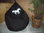 Sitzsack XL " von Lux " Lederimitat / Velourlederimitat schwarz  PferdeApplikation für große Mädchen