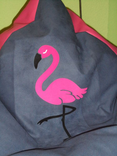 Sitzsack Lederoptik pink / Flamingo